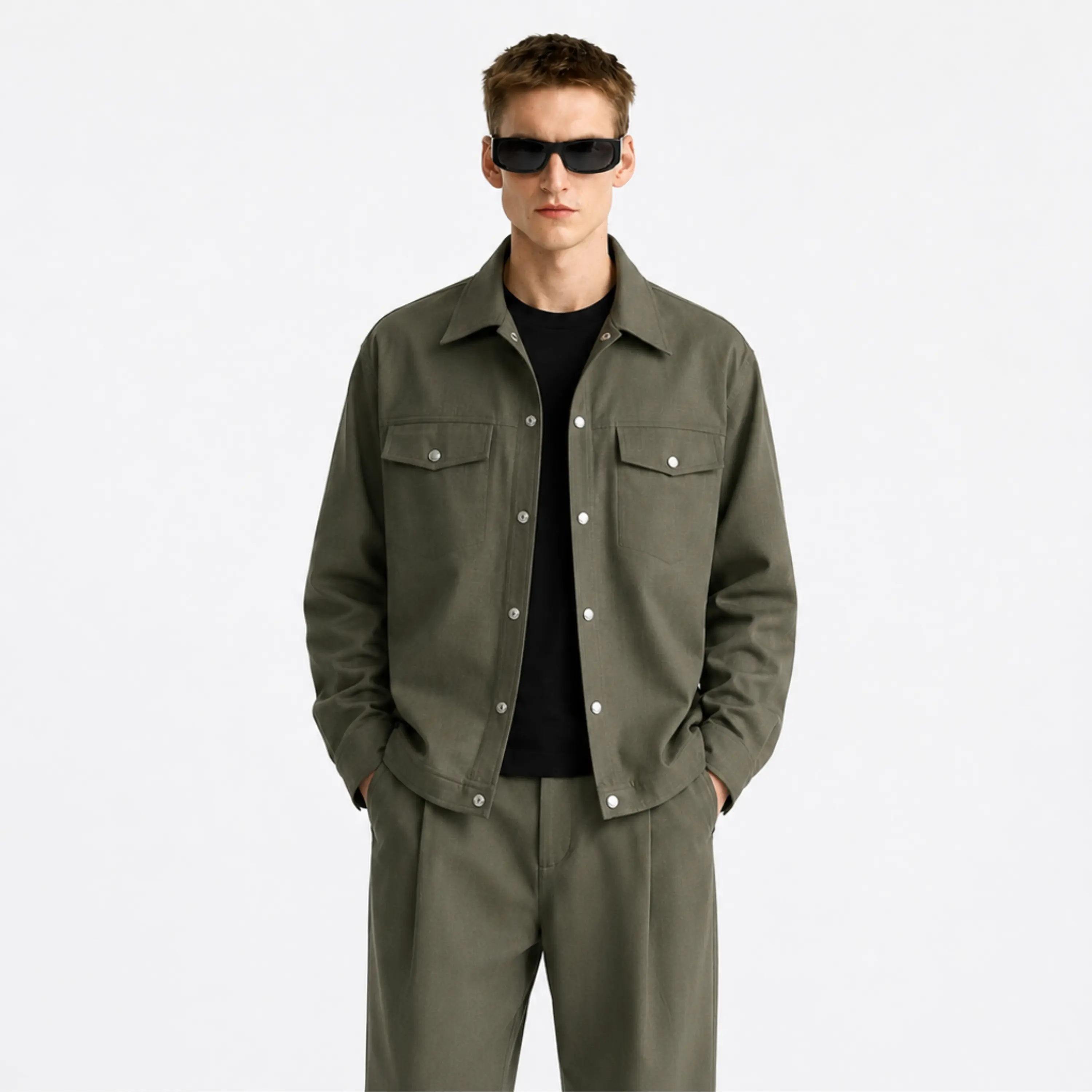 Sage Utility Shacket